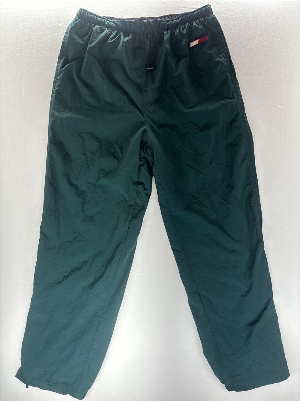 Vintage‎ Tommy Hilfiger Athletics Windbreaker Nylon Pants Mens L Lined Green 90s